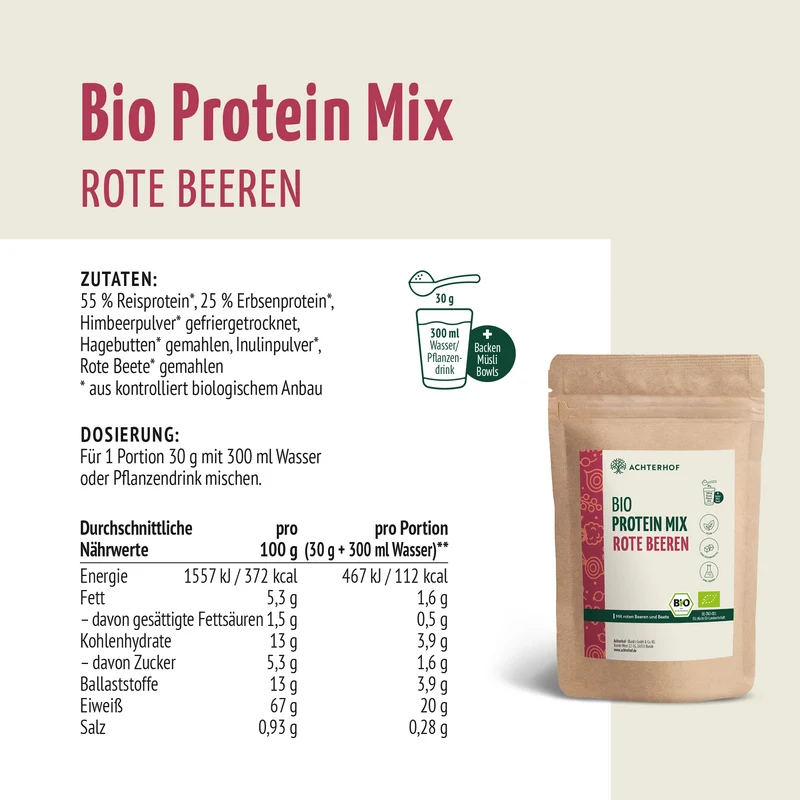 Bio Protein Mix rote Beeren (500g)