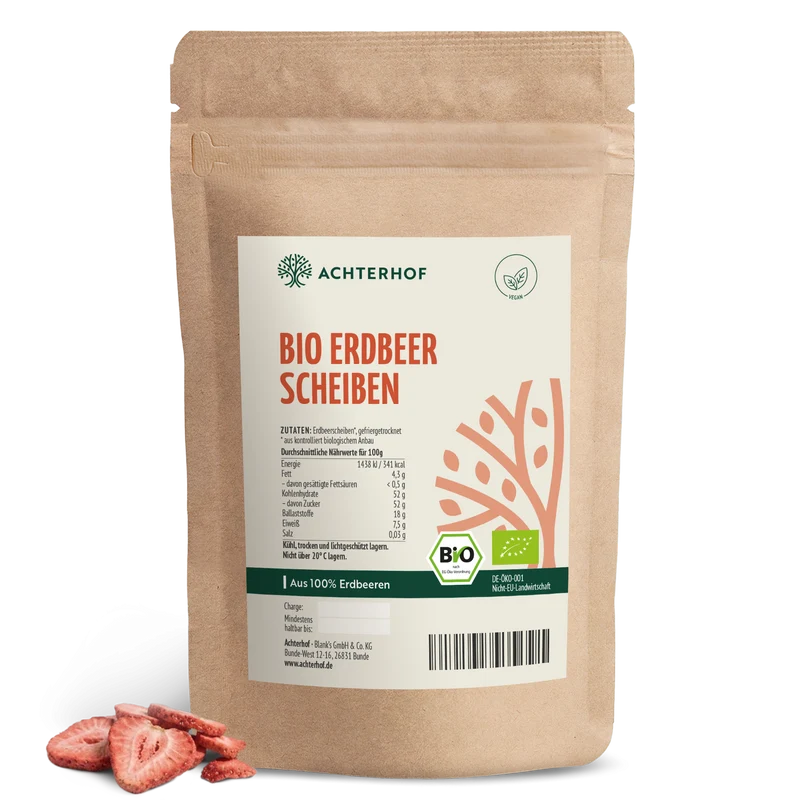 Bio Erdbeerscheiben gefriergetrocknet (100g)