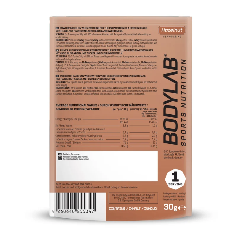 Whey Protein Probierboxen (8 Proben je 30g)