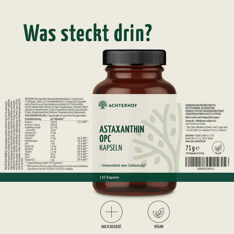 Astaxanthin OPC Zellschutz Kapseln (120 Kapseln)