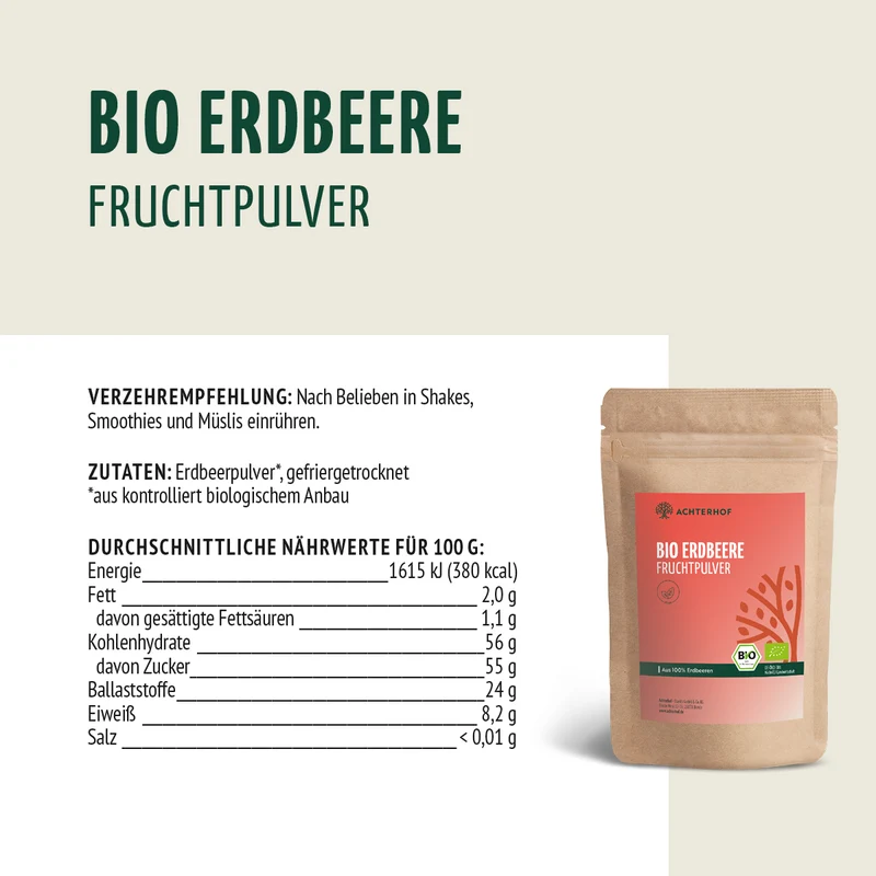 Bio Erdbeere Fruchtpulver (100g)