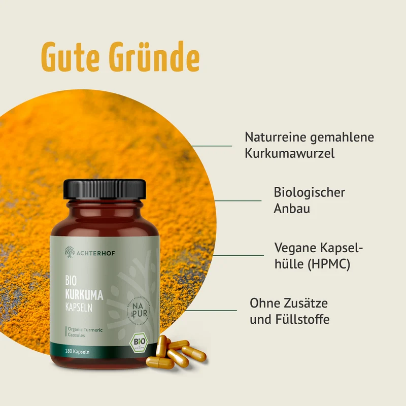 Kurkuma Kapseln Bio (180 Kapseln)