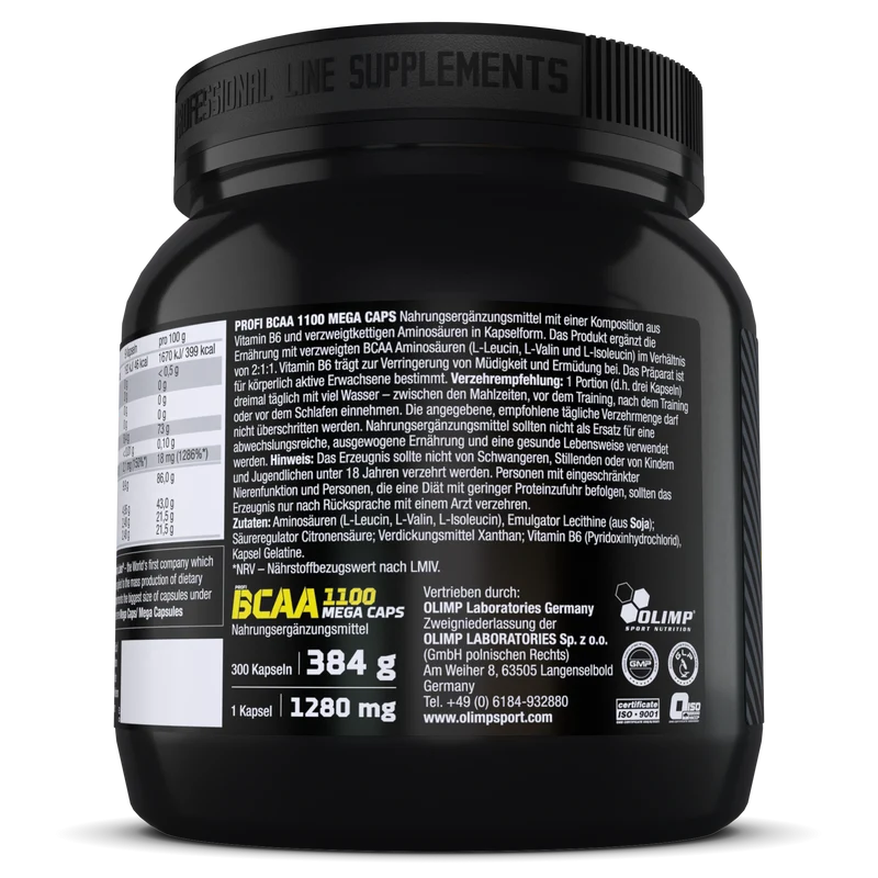 BCAA Mega Caps 1100 (300 Kapseln)