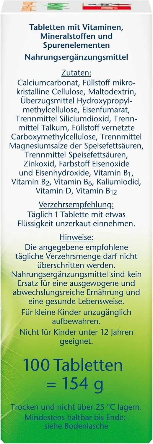 Vegetarier Vitamine + Mineralen (100 Tabletten)