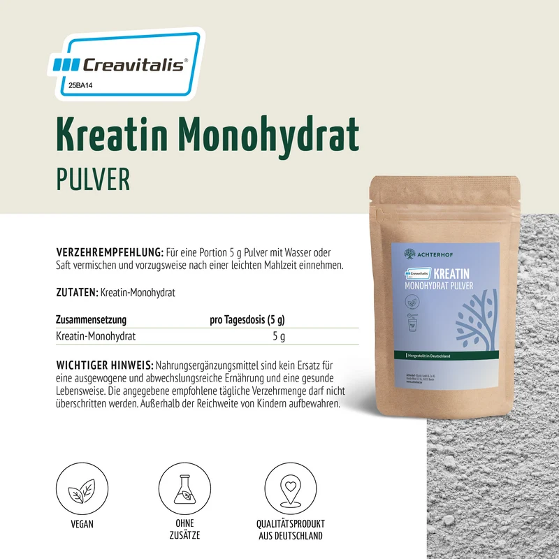 Creavitalis® Kreatin Monohydrat Pulver (250g)