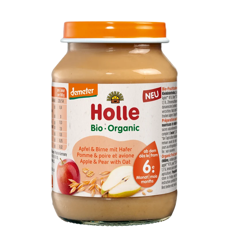 Apfel & Birne mit Hafer - 190g - Demeter ab dem 6. Monat