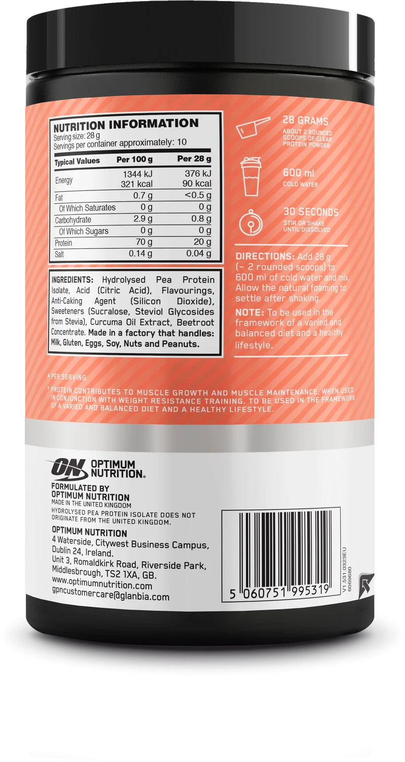 Clear Protein 100% Plant Protein Isolate (280g)