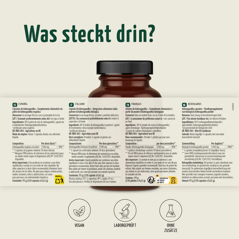 Ashwagandha Kapseln Bio (150 Kapseln)