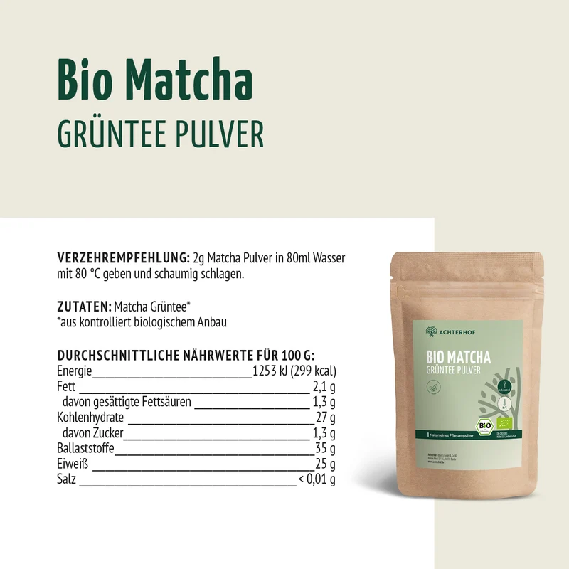 Bio Matcha Grüntee Pulver (250g)