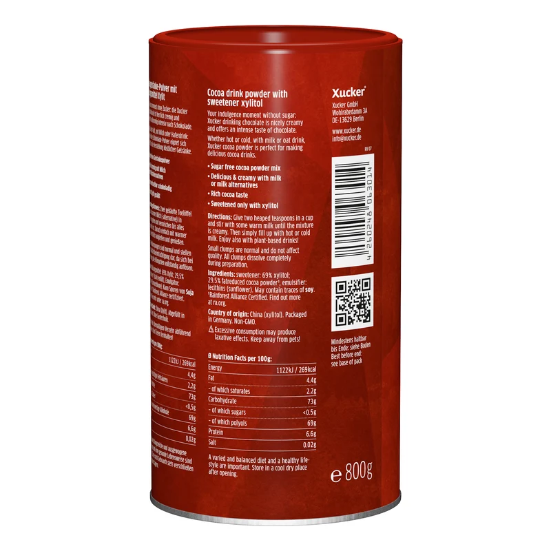 Xucker Hot Chocolate Trink-Schokolade (800g)