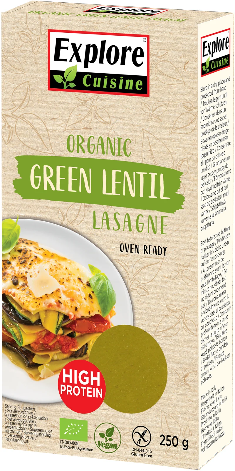 Lasagne aus grünen Linsen bio (250g)