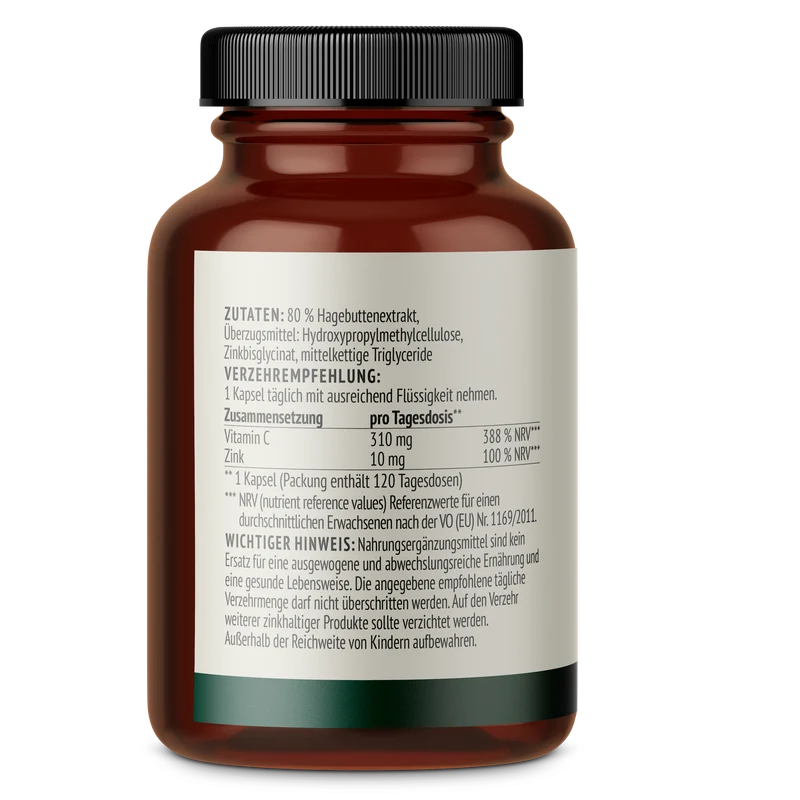 Vitamin C und Zink Kapseln (120 Kapseln)