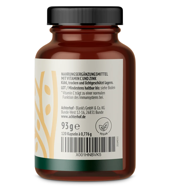 Vitamin C und Zink Kapseln (120 Kapseln)