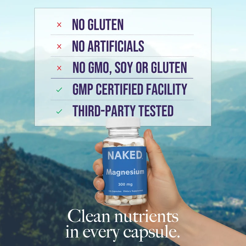 Daily Magnesium Supplement | Naked Magnesium - 120 Capsules