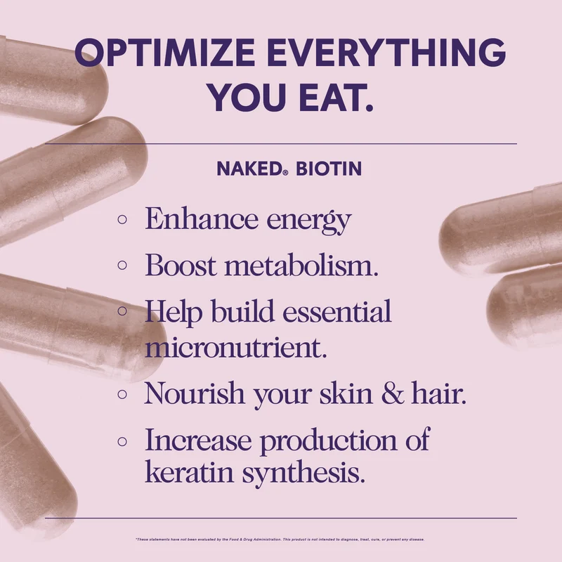 Daily Biotin Supplement | Naked Biotin - 120 Capsules