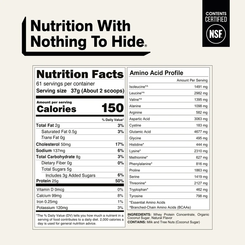 Vanilla Whey Protein Powder | Naked Vanilla Whey - 5LB
