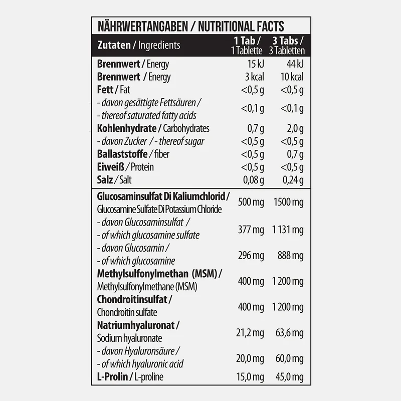 Glucosamin Chondroitin MSM + Hyaluron 90 Tabletten