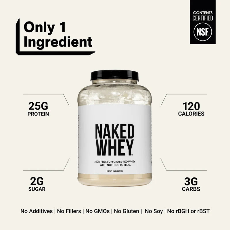 Grass Fed Whey Protein Powder | Naked Whey - 5LB