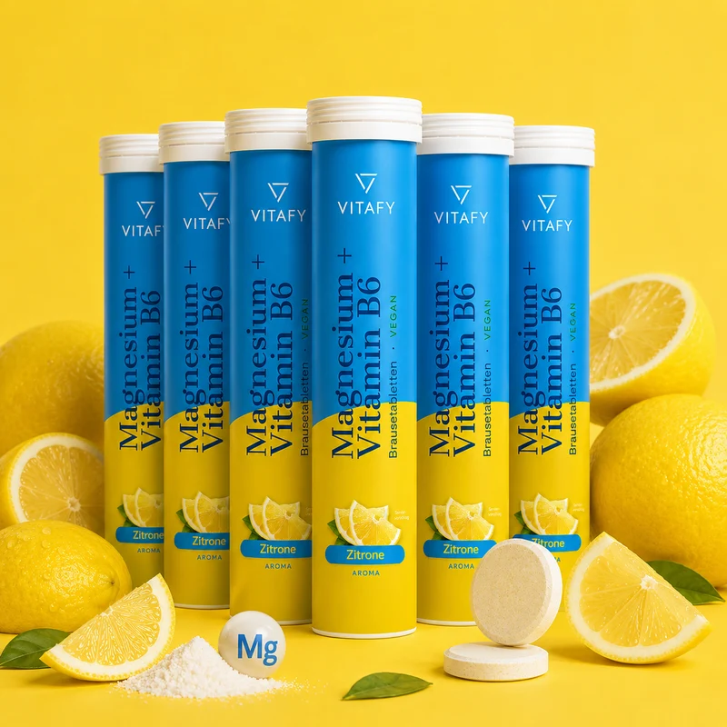 Magnesium + Vitamin B6 - Zitrone (20 Brausetabletten) - 6er Pack