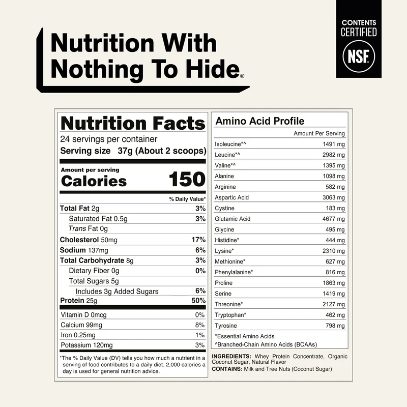 Vanilla Whey Protein Powder | Naked Vanilla Whey - 2LB