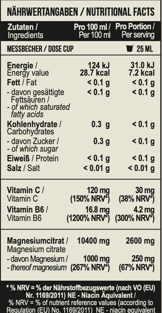 Magnesium citrate + Vitamin B6 1000 ml Cherry