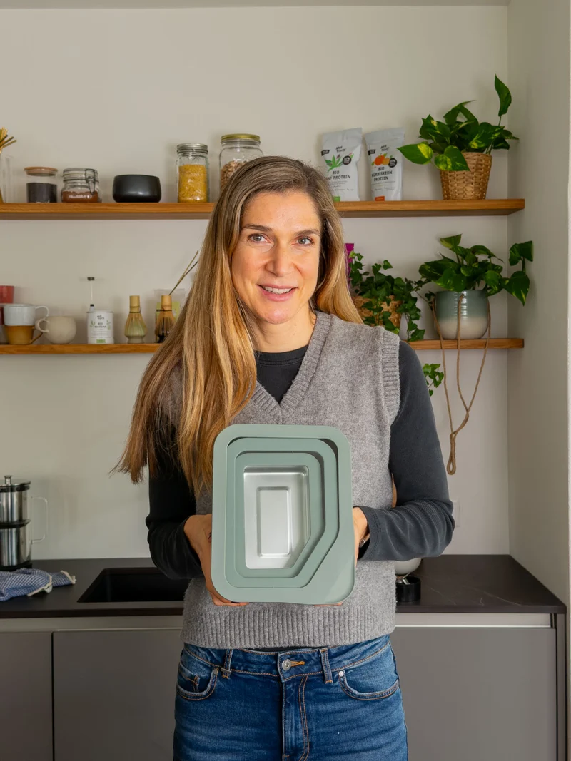 3er Meal Prep Boxen-Set aus Edelstahl mit Glasdeckel