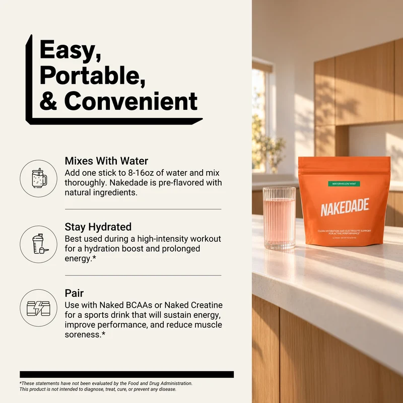 Electrolytes Powder Packets - Watermelon Mint | Nakedade