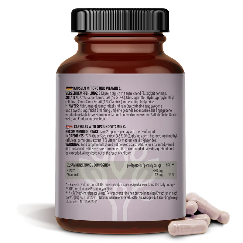 OPC Traubenkernextrakt + Vitamin C (200 Kapseln)
