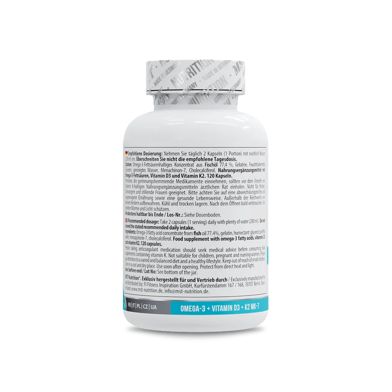 Omega 3 Triglyceride D3 + K2 120 softgels