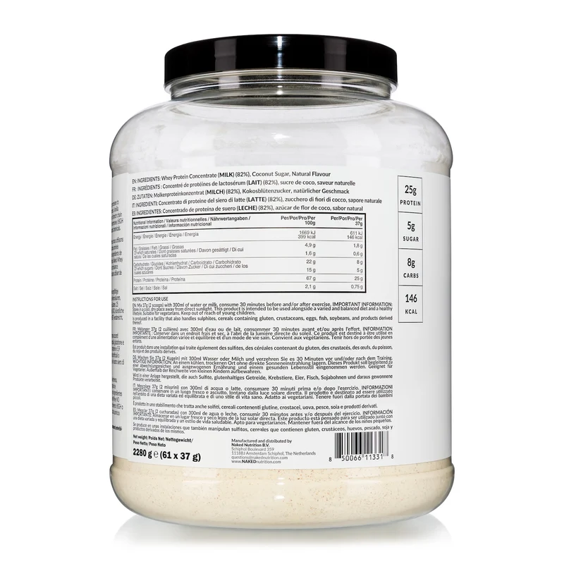 Vanilla Whey Protein Powder | Naked Vanilla Whey - 2280g