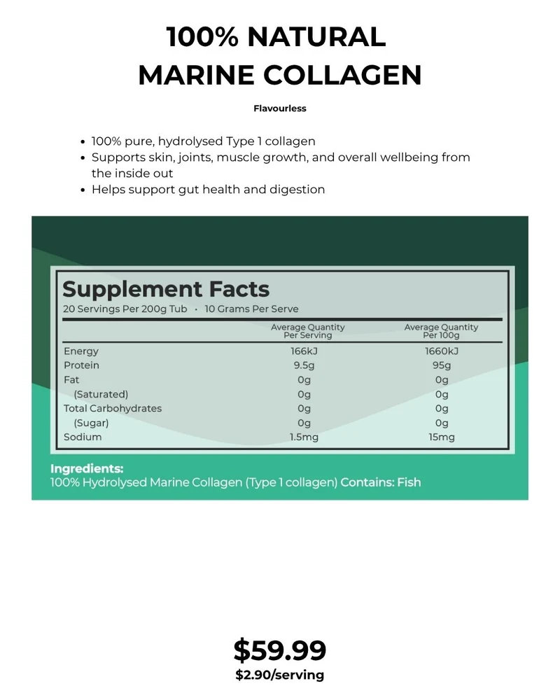 100% Natural Marine Collagen — Pure Type 1 Collagen, Every Day