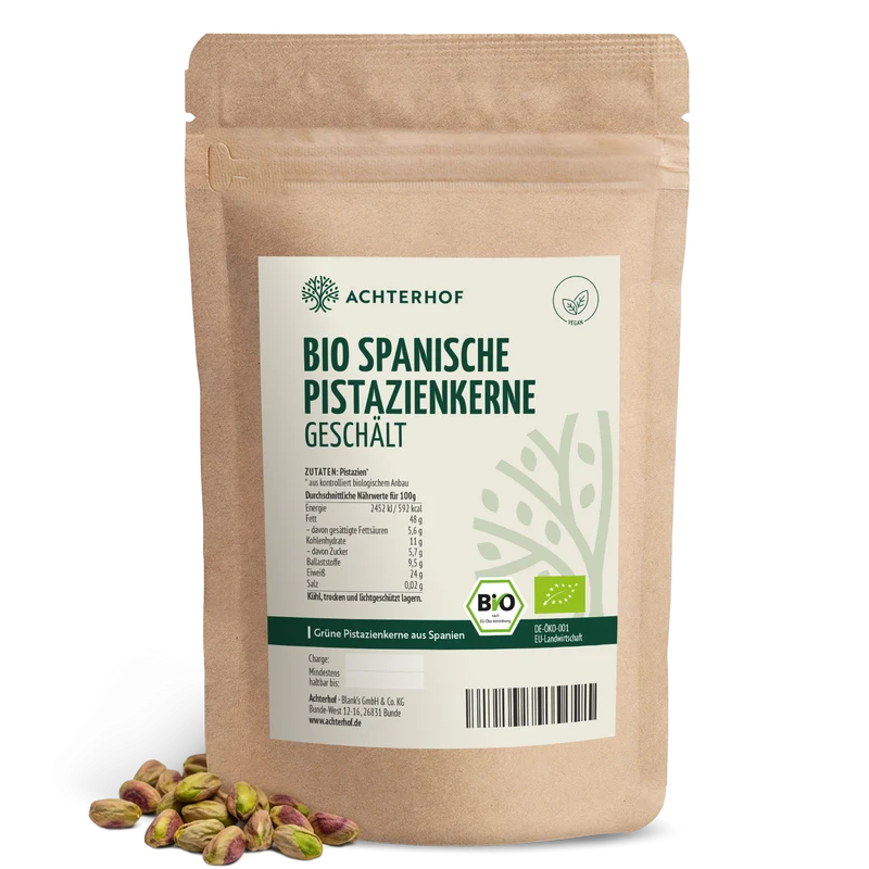 Bio spanische Pistazienkerne geschält (1000g)