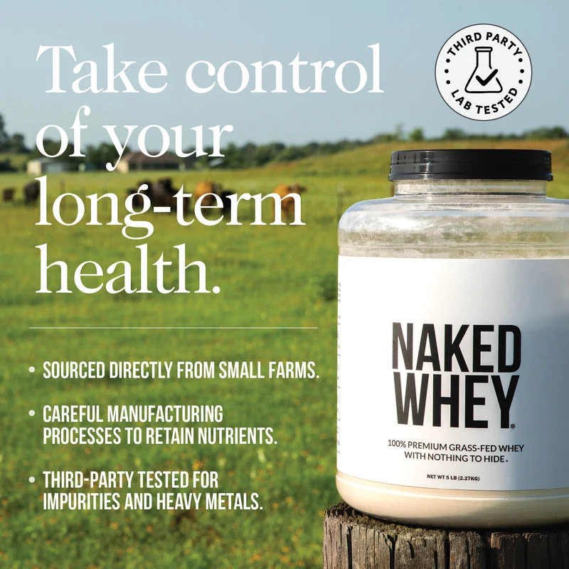 Double Chocolate Whey Protein Powder 2LB | Naked Whey - 2LB