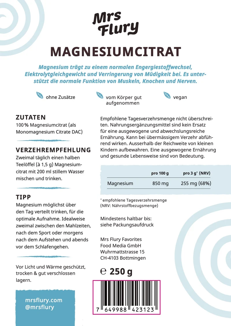 Magnesiumcitrat Pulver 250g