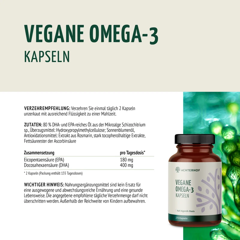 Vegane Omega-3 Kapseln (270 Kapseln)
