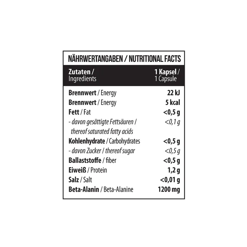 Beta Alanine 1200 mg 120 Kapseln