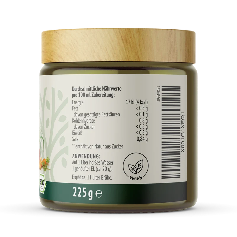 Bio Gemüsebrühe mit 51% Gemüseanteil (225g)