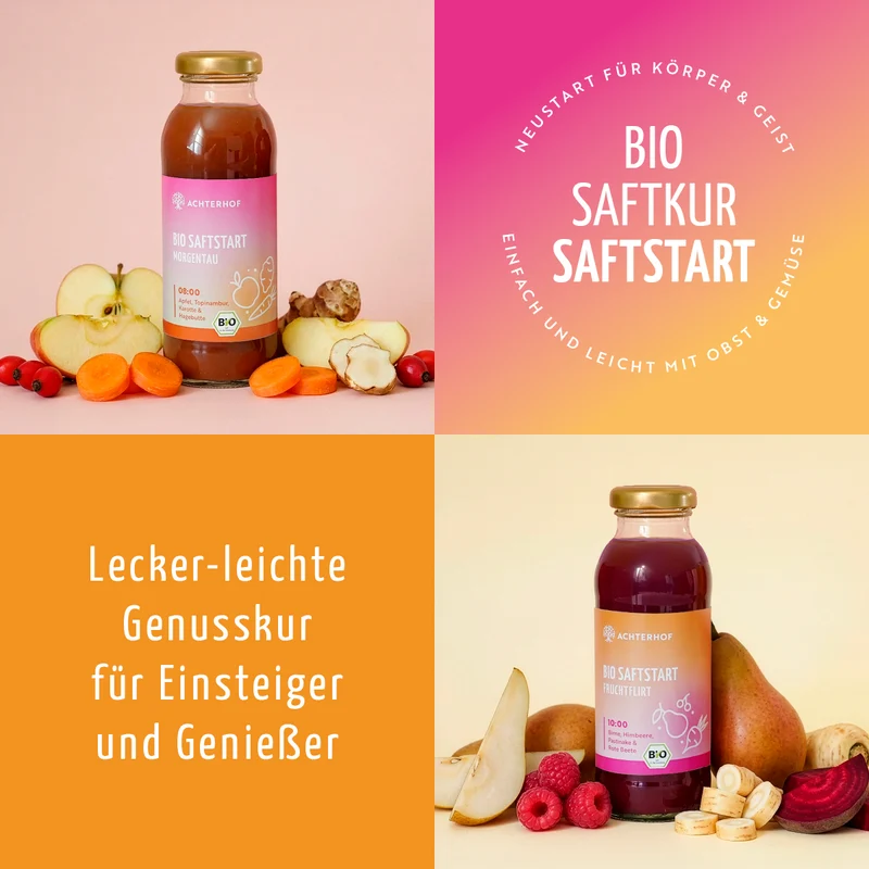 Saftstart Bio Fastenkur 1-7 Tage (6 Flaschen pro Tag)