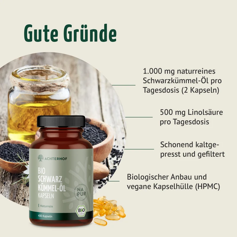 Schwarzkümmel-Öl Kapseln Bio (400 Kapseln)