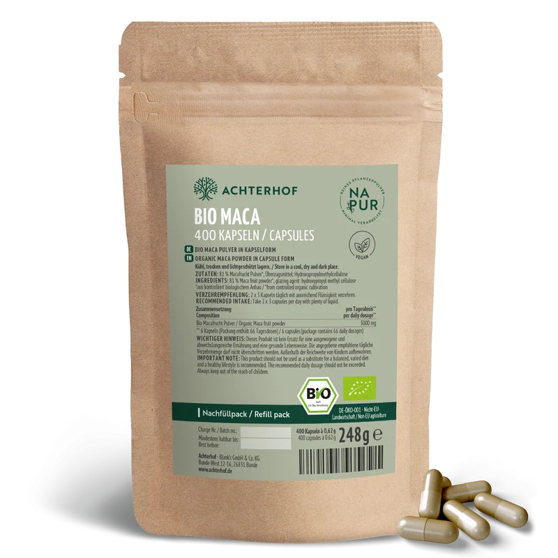 Maca Kapseln Bio Nachfüllpack (400 Kapseln)