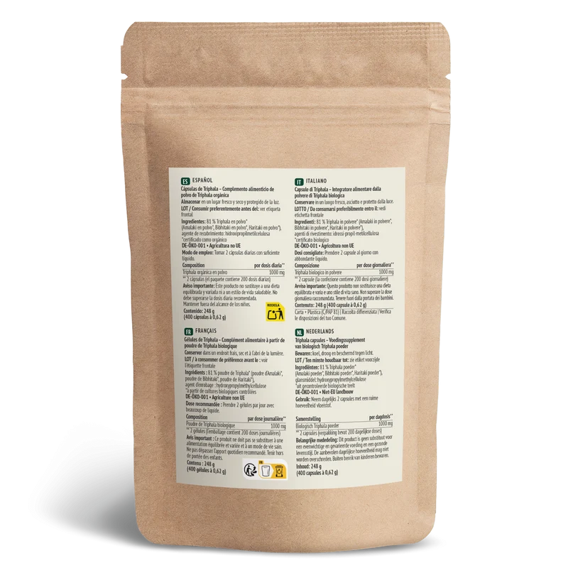 Triphala Kapseln Bio Nachfüllpack (400 Kapseln)