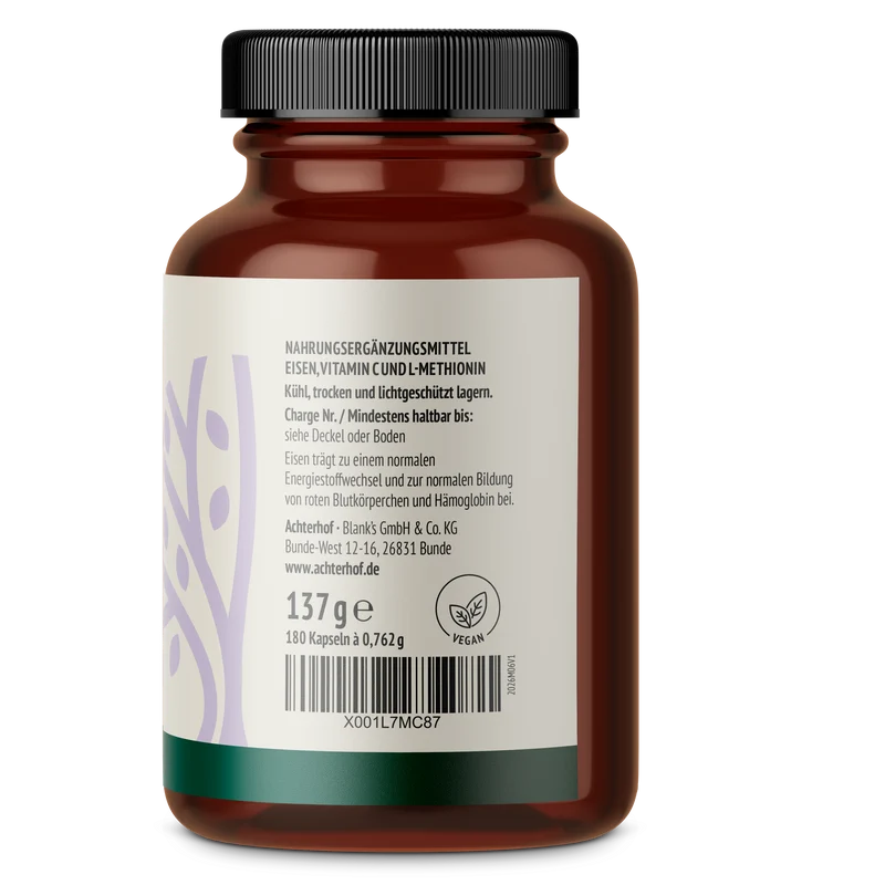 Eisen + Vitamin C (180 Kapseln)