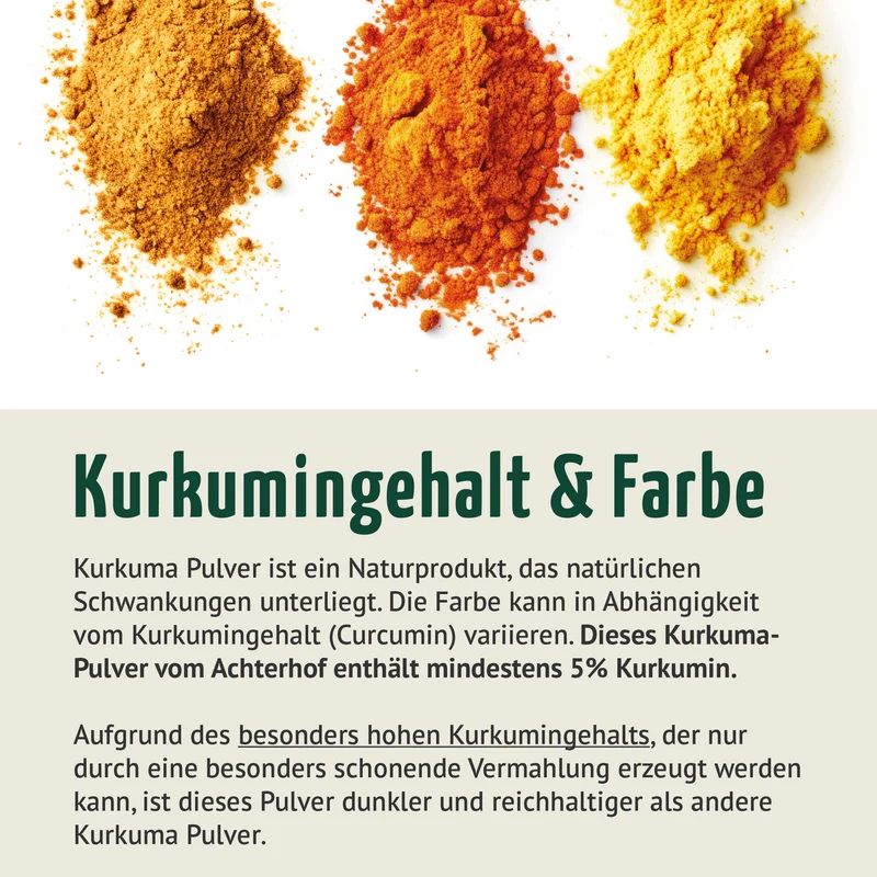 Bio Kurkuma Pulver 5% Curcumin (500g)