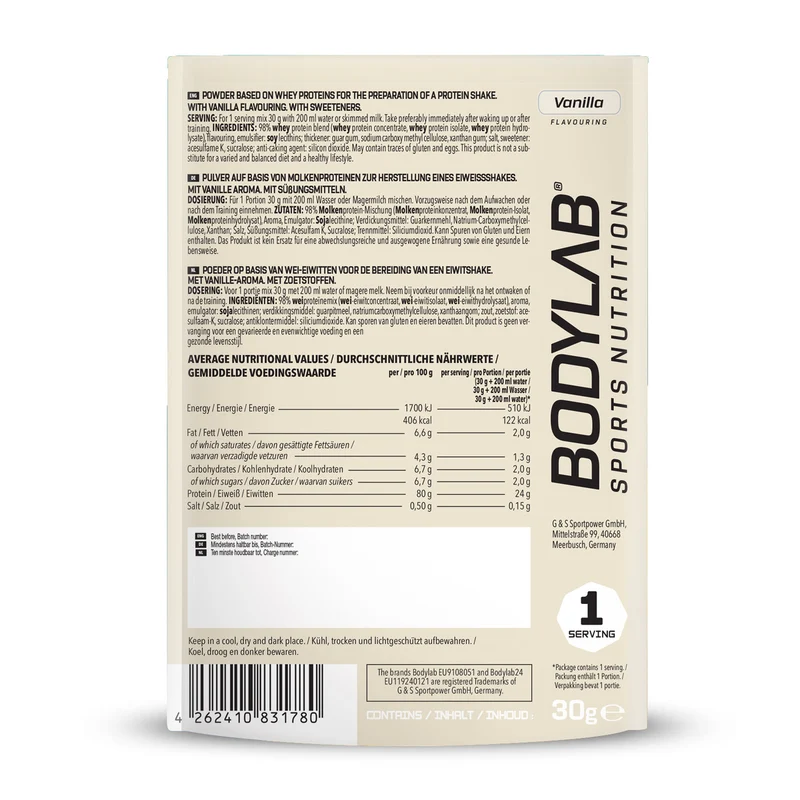 Whey Protein Probierboxen (8 Proben je 30g)