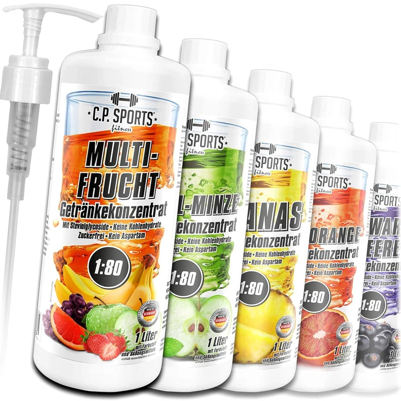 C.P. Sports Getränkekonzentrat (1000ml) + Dosierpumpe