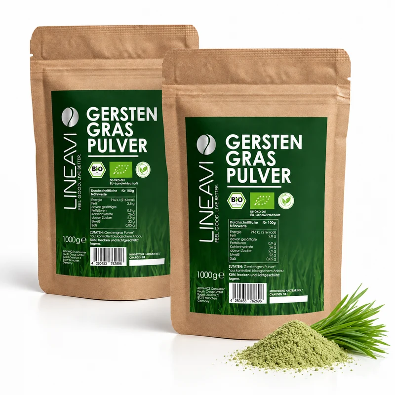 Doppelpack: Bio Gerstengraspulver (2x1000g)