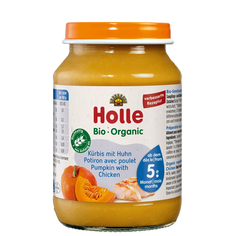 Kürbis mit Huhn - 190g - Bio ab dem 5. Monat