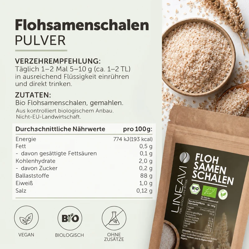 Bio Flohsamenschalen (1000g)