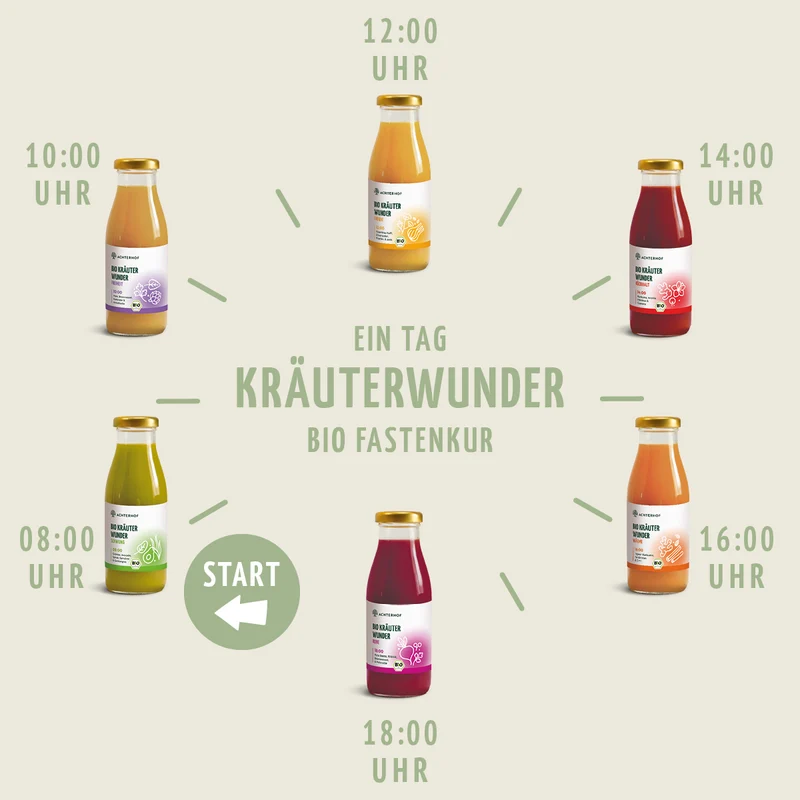 Kräuterwunder Bio Fastenkur 3 Tage (18 Flaschen)