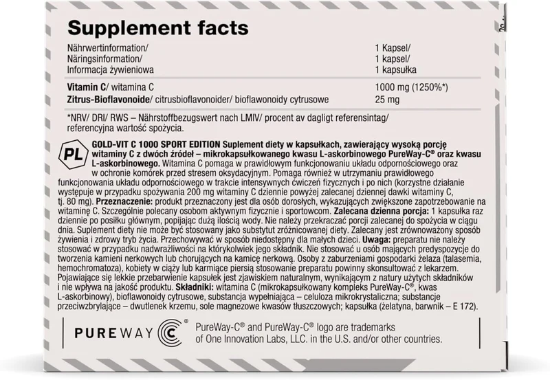 Gold-Vitamin C 1000 Sport Edition (60 Kapseln)